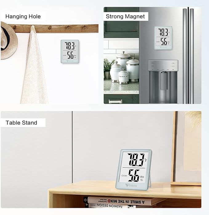 DOQAUS Digital Hygrometer Indoor Thermometer Humidity Gauge Room Thermometer with 5s Fast Refresh Accurate Temperature Humidity Monitor, Light Blue