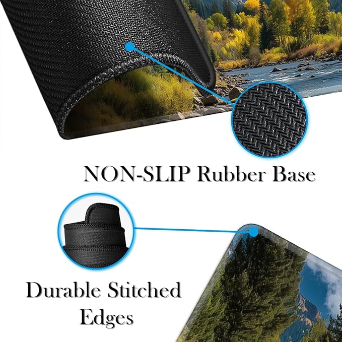 Big Pine Lakes Desk Mat,Desk Pad, XXL Large Mouse Pad,Anti-Slip Big Mousepad with Stitched Edges,Computer Mouse Pads for Desktop Aesthetic Cozy Office Desk Decor
