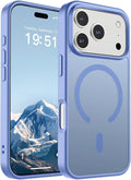 SUPFINE Magnetic for iPhone 17 Pro Case (Compatible with MagSafe)(Military Grade Drop Protection) Translucent Matte Shockproof with Anti-Fingerprint Phone Cover,Blue Purple