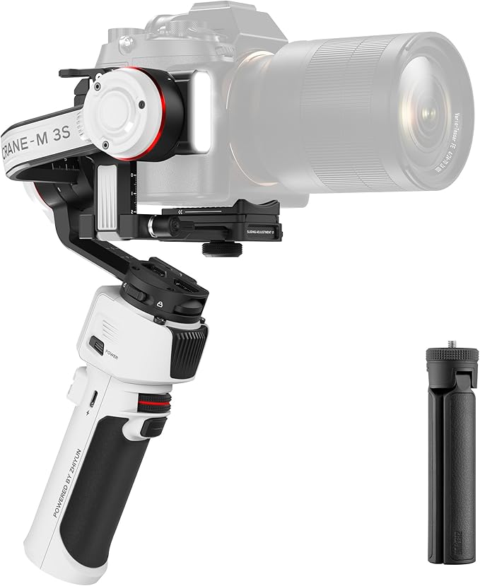 ZHIYUN Crane M3S [Office], 3-axis Lightweight Camera Gimbal Stabilizer for Mirrorless, Smartphone, GoPro Action Camera, 1.22" Color Screen, Bluetooth Control, Fill Light, Vertical Shooting