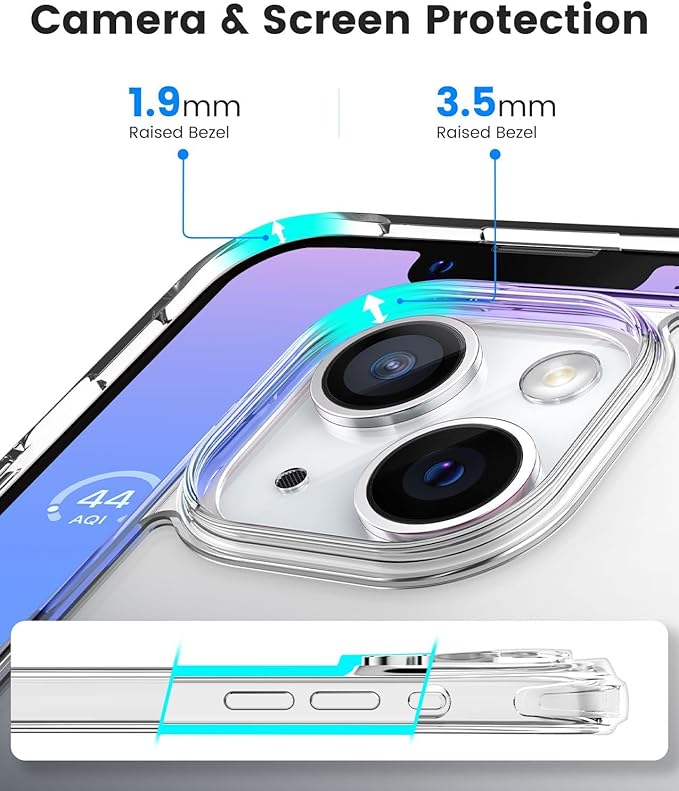 Mkeke Magnetic Designed for iPhone 15 Case Clear, Compatible with Magsafe, [Not Yellowing] [Military-Grade Drop Protection] Phone Cases for Apple iPhone 15 with Shockproof Bumper 2023