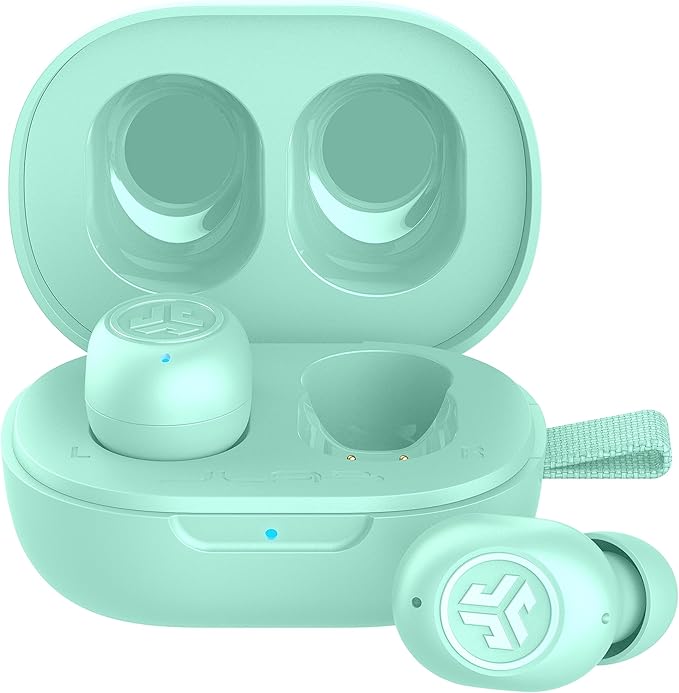 JLab JBuds Mini True Wireless Bluetooth Earbuds + Charging Case, Mint, IP55 Sweat and Dust Proof, Bluetooth Multipoint, Be Aware Audio, 3 EQ Sound Settings, Crystal Clear Calls
