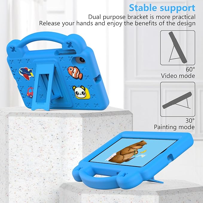 AKABEILA Compatible with ONN 10.1(4nd Tablet Case,Gen) 2024/Teclast M50 HD 10.1/Teclast M50 pro 10.1(2023)/Blackview Tab 80 10.1(2023) Tablet Case, Shockproof Case with Shoulder Strap Sky Blue