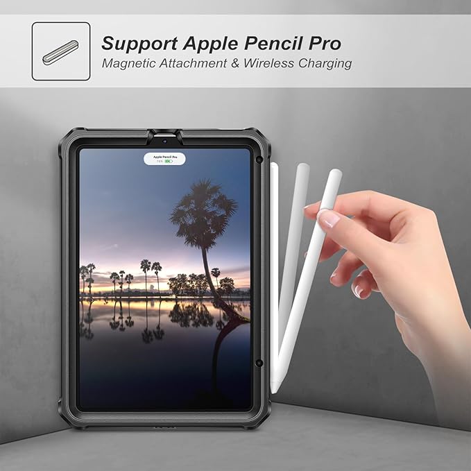 Fintie Case for iPad Mini 7 (A17 Pro, 7th Generation) 2024 / iPad Mini 6 (6th Gen) 8.3 Inch, [Tuatara Magic Ring] 360 Degree Rotating Shockproof Rugged Cover with Screen Protector, Black