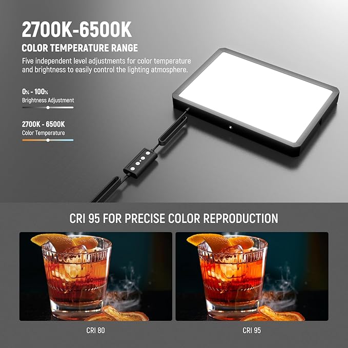NEEWER Basics LED Video Panel Light, Studio Lighting Kit with 59''/150cm Tripod Stand Phone Holder for Video Recording Photography Streaming Podcast, 850lx/0.5m Bi Color 2700-6500K Dimmable, BP300