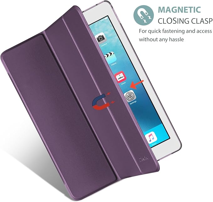 ProCase Smart Case for iPad Pro 12.9 Inch 1st and 2nd Generation (2015 and 2017 Model), Stand Cover Support Auto Sleep/Wake -Darkpurple