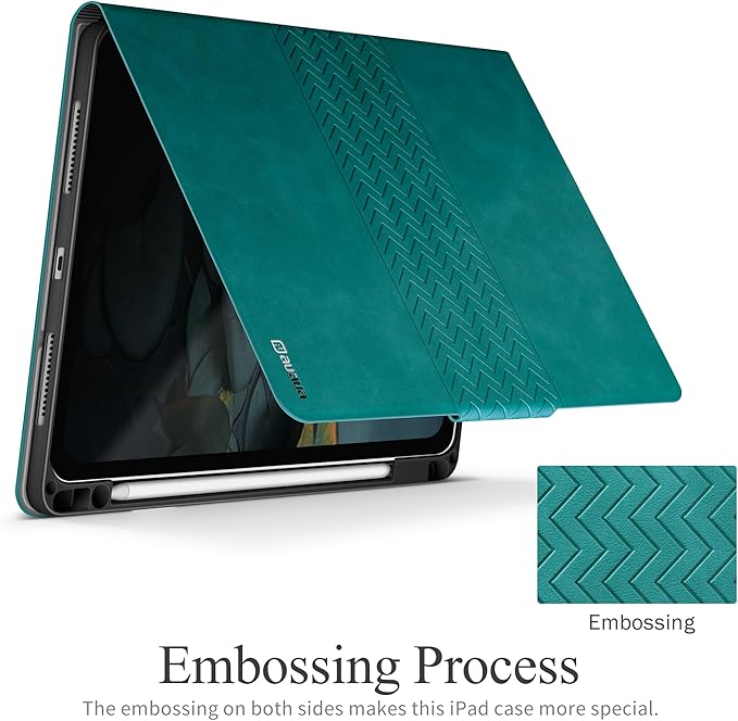auaua Case for iPad Pro 13 Inch (M5/M4) 2025/2024, PU Leather Case with Pencil Holder, Supports Pencil Pro and Pencil(USB-C), Adjustable Angles, Auto Sleep/Wake (Green)