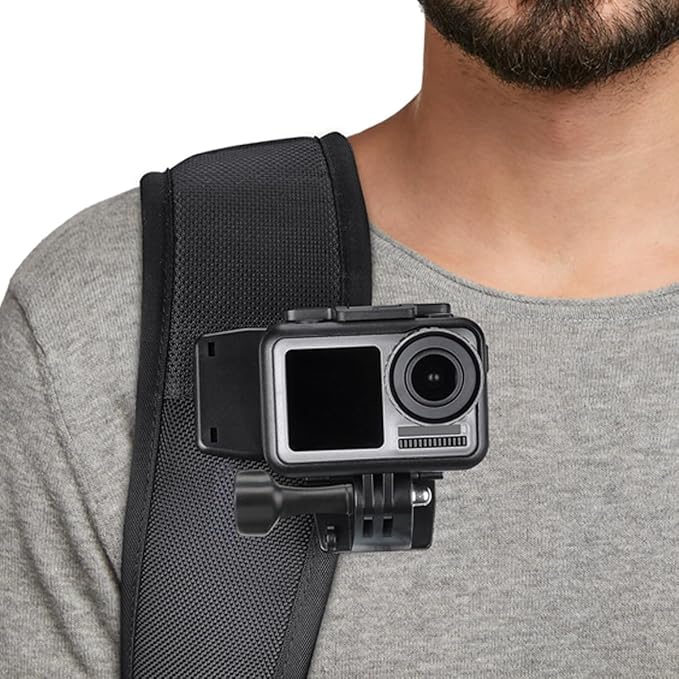 Anti-Slide 360° Rotary Action Cam Sports Camera Quick Clip Backpack Strap Mount Clamp Holder for GoPro DJI OSMO Travel Vlogging