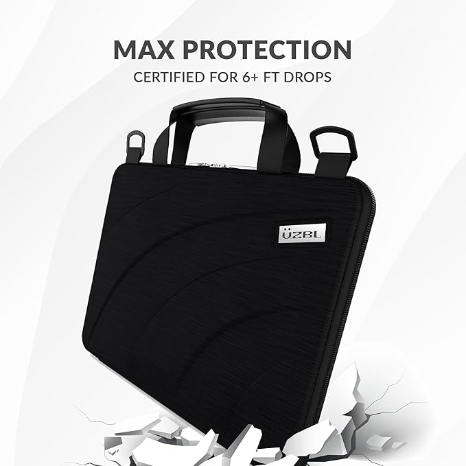 UZBL 13-14 Inch Always-on Chromebook Protective Hard Case with Adjustable Shoulder Strap and Carrying Handles