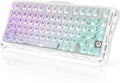 GravaStar Mercury K1 Lite 75% Gaming Keyboard, 2.4GHz/BT/Wired Tri-Mode Wireless Keyboard, Clear Keycaps Gasket Hot Swappable Mechanical Keyboard, Pre-lubed Linear Switches, RGB Backlit-Crystal Aurora