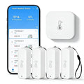 WiFi Hygrometer Thermometer Indoor Outdoor: Smart Temperature and Humidity Sensor with App Notification and Data Storage, 150m Range, Compatible with Alexa, 4 Sensors +1 Base Station