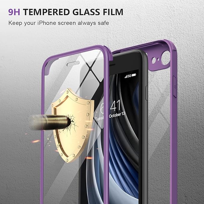 Miracase Crossbody Phone Lanyard Cases, Clip and Go Strap for iPhone SE, Adjustable Crossbody Cell Belt with Zippered Pouch, Neck Shoulder Cell Lanyard for Women, Purple