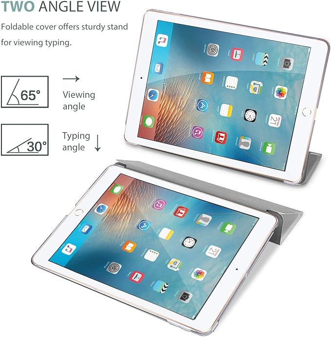 ProCase Smart Case for iPad 9.7 Inch iPad 6th/5th Generation 2018 2017(Model: A1893 A1954 A1822 A1823), Ultra Slim Lightweight Stand Cover with Translucent Frosted Back -Metallic