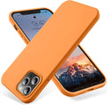 OTOFLY Compatible with iPhone 12 Pro Max Case 6.7 inch(2020),[Silky and Soft Touch Series] Premium Soft Liquid Silicone Rubber Full-Body Protective Bumper Case （Orange）