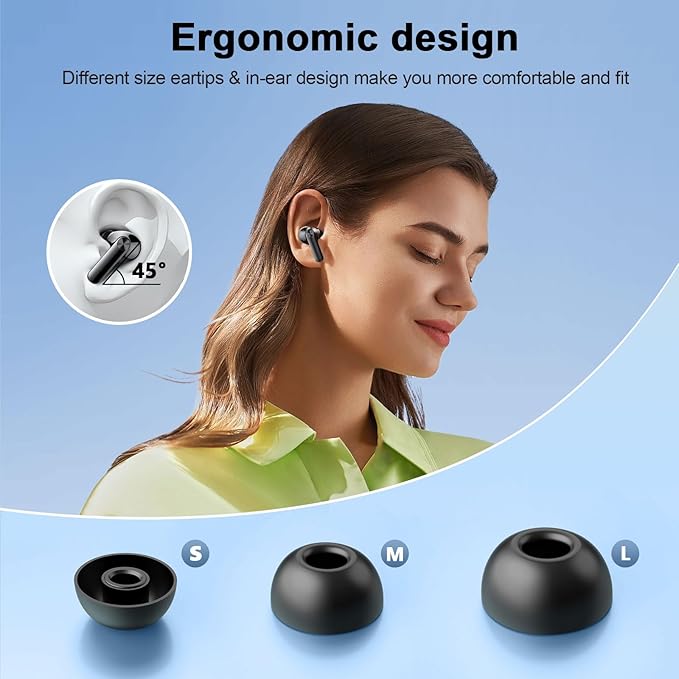 Wireless Earbuds, Bluetooth 5.3 Headphones LED Power Display, 2026 New Wireless Earphones, 4 ENC Noise Cancelling Mic, HiFi Stereo, 48H Playtime Mini Case IP7 Waterproof for Sport Walk