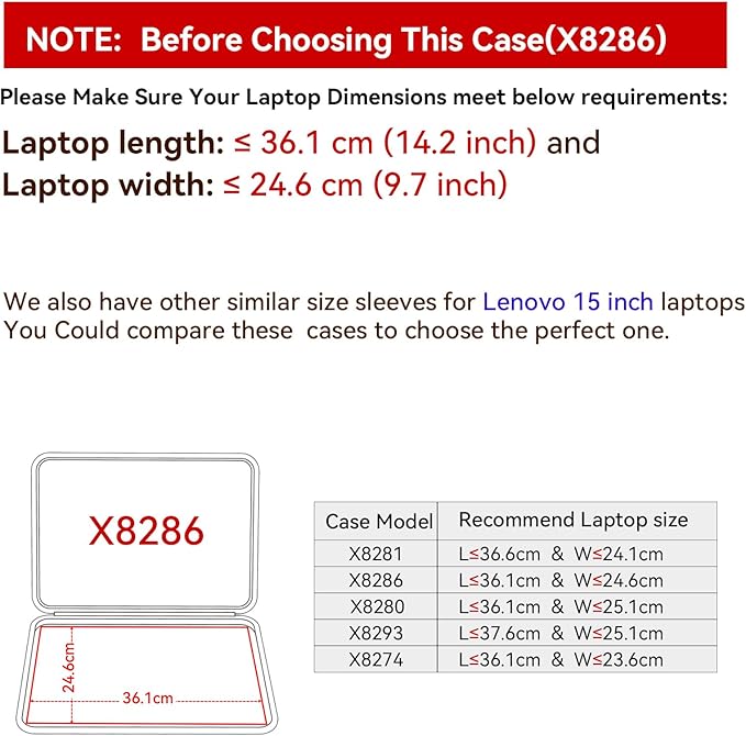 Smatree Hard EVA Protective Sleeve Case Compatible for 15 inch Lenovo 3i Chromebook Laptop, Anti-Shock and Waterproof Notebook Bag (X8286)