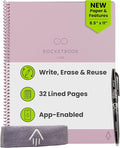 Rocketbook Core Reusable Smart Notebook, Lined Pages For School, Work and Creative Projects, Letter Size 8.5x11, Pink - Premium