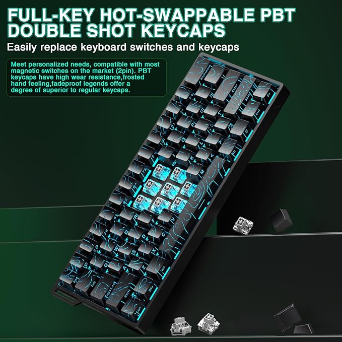 Aula WIN60 HE - 60% Mechanical Gaming Keyboard Wired, Hall Effect Magnetic Switch Hot Swappable, Adjustable Actuation RT Mode, 8000 Hz Polling Rate, RGB Keyboard 60 Percent Compact Design for PC