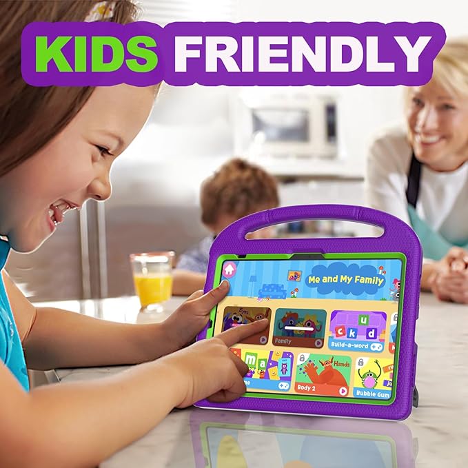 YIHE Kids Case for iPad A16 11th Generation (11-inch, 2025) & 10th Gen (10.9" 2022) | Shockproof Tablet Cover with Built-in Screen Protector & Pencil Holder for iPad 10.9/11 Inch, Purple Green