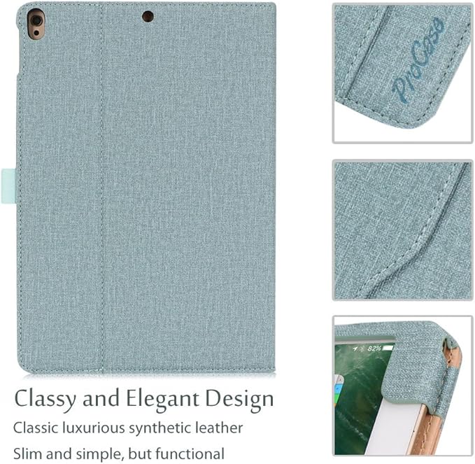 ProCase Case for iPad Air (3rd Gen) 10.5" 2019/iPad Pro 10.5" 2017, Vintage PU Leather Stand Folio Cover for iPad Air 3/iPad Pro 10.5-inch Multiple Viewing Angles with Pencil Holder -Teal