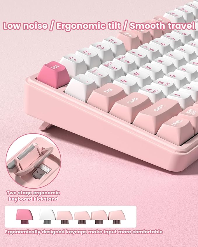 Womier DK75 75% Wireless Gaming Keyboard, RGB Backlit Creamy Keyboard with Multifunction Knob & Screen, Tri-Mode 2.4GHz/USB-C/BT5.0, Anti-Ghosting No-Conflict Silent Membrane Keyboard for MAC Windows