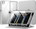 MoKo for iPad Pro 13 Inch Case (M5/M4) 2025/2024 with Pencil Holder, [Built-in Screen Protector], iPad Pro 13 M5/M4 Case with Clear Back & Magnetic Multi Angle Stand Cover, Light Gray