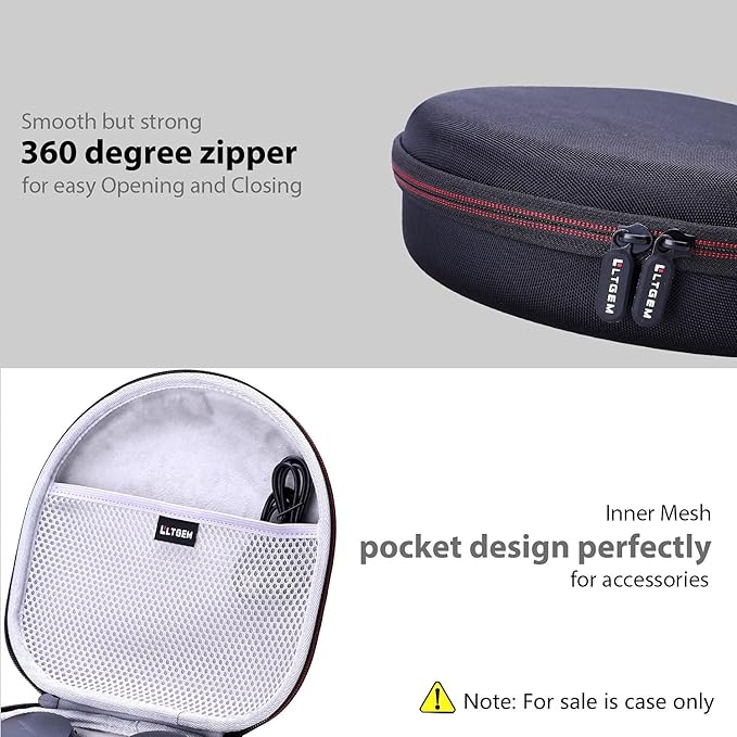 LTGEM Case Compatible with Anker Soundcore Life Q20i / Q20 / Q30 / Q45 Hybrid Active Noise Cancelling Headphones, Black+Gray