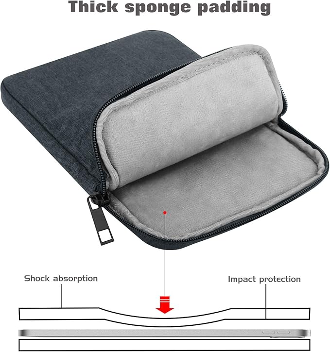 MoKo 13 Inch Tablet Sleeve Fits New 13inch iPad Air M4 2026, iPad Pro M5/M4/Air M3/M2 13", iPadPro 12.9", Galaxy Tab S8+/S9+ 12.4", Polyester Bag Fit with Apple Pencil or Smart Keyboard, Space Gray