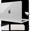 MEEgoodo Case for M5/M4/M3/M2 MacBook Air 15 inch Case 2026 2025 2024 2023, Laptop Shell Fit Model (A3448/A3241/A3114/A2941) for MacBook Air 15.3-inch, Gray Stripes