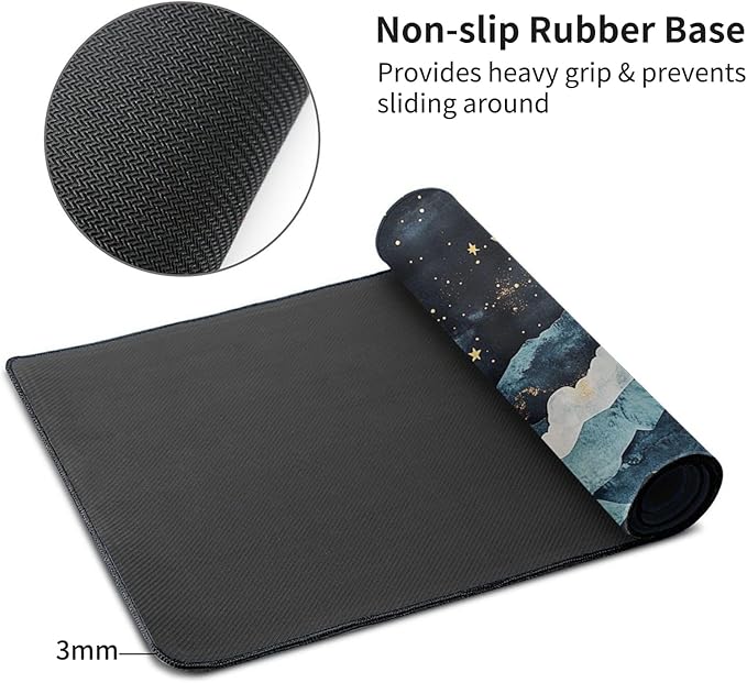 3XL Huge Gaming Mouse Pad Oversized (48"x24") - Extra Large XXXXL Mouse Pads for Full Desk, Mountain Mousepad with Stitched Edges Non-Slip Rubber Base, Desk Mat for Laptop, Computer & PC