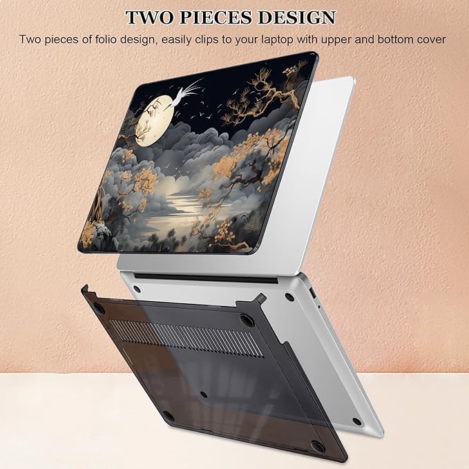 Slim Protective Case for Microsoft Surface Laptop 13 inch Copilot+PC 2025 (Model 2095), Lightweight Anti-Scratch Printed Pattern Plastic Hard Shell Case Cover, Tide Illustration 2