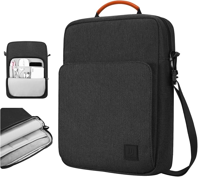 Dadanism 9-11 Inch Tablet Sleeve Bag Carrying Case with Shoulder Strap for iPad (A16) 11", iPad 10th Gen 10.9", iPad Air M4/Pro M5 11", iPad 9/8/7th 10.2", Galaxy Tab A11+ Plus 11",Black & Grey