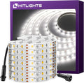 HitLights Outdoor LED Strip Lights Waterproof White, 16.4ft Dimmable Tape Light 5000K, IP67, 300 LEDs, 150Lm/ft, 12V Flexible Rope Lights for Home, Balcony, Roof, Patio (Power Source Not Included)