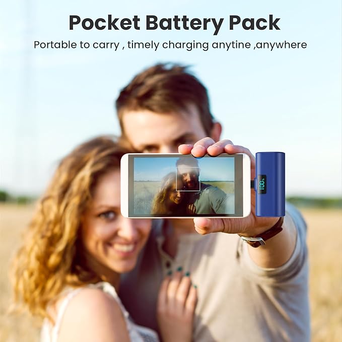 [2-Pack]Portable Charger for iPhone 16/15 Series,5200mAh PD USB C Power Bank Built-in USB-C Connector,Battery Pack Compatible with iPhone 16/16 Plus/16 Pro/16 Pro Max/15 Series,Android (Blue+Green)