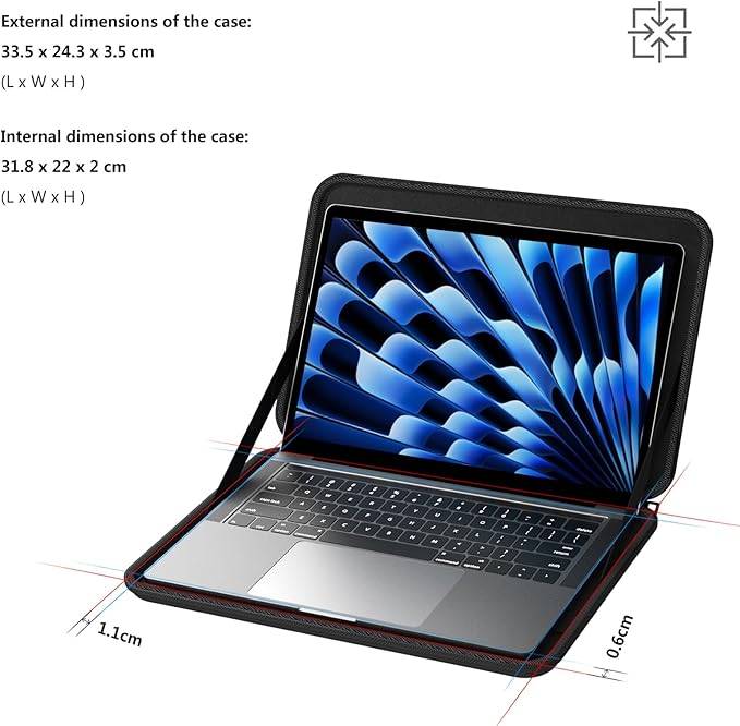 Smatree Hard Shell Laptop Case for 13.6inch MacBook Air M4 2025/M3 2024,for 13inch Microsoft Surface Laptop Copilot+PC 2025, 13inch MacBook Pro 2020,13.3inch DELL Pro 13 Premium/13.4inch XPS 13 Plus