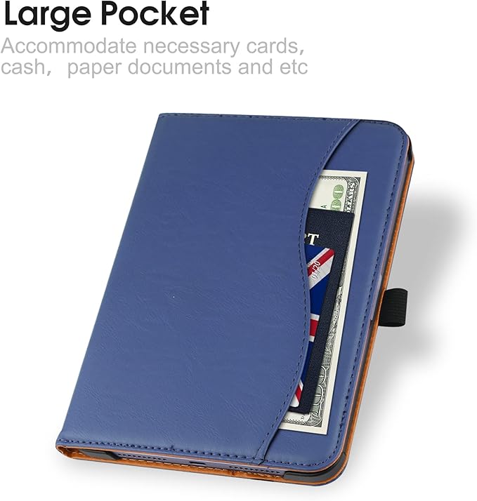 iPad mini 7 Case (A17 Pro) 2024, iPad mini 6 Case 2021, iPad mini 7th/6th Generation Case 8.3 Inch,Premium PU Leather Folio Stand Cover with Pencil Holder and Multi-Viewing Angles（Dark Blue）