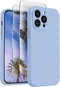 FireNova Designed for iPhone 13 Pro Max Case, Silicone [Camera Protection] Phone Case, Soft Anti-Scratch Microfiber Lining Inside, 6.7 inch, Light Blue