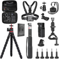 NEEWER Basics 16 in 1 Accessories Kit Compatible with DJI OSMO Pocket 3, Mini Tripod Selfie Stick Chest Strap Magnetic Neck Mount Extension Adapter Mountaineering Cycling Dual Cam Vlog, GP-52