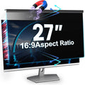 Magnetic Computer Privacy Screen 27 Inch, Aesthetic Hanging Privacy Screen for Computer Monitor with Anti-Blue Light Coating, Removable PVC Magnetic Attachment Computer Monitor Privacy