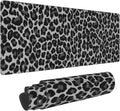 Leopard Skin Pattern XL Large Mouse Pad with Stitched Edges Long Non-Slip Rubber Base Mousepad Laptop Keyboard Mat Desk Pad for Office Home Desk Decor, 31.5" X 11.8"