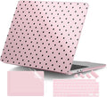 DONGKE Compatible with M5 MacBook Air 15 inch Case 2026 2025-2023 A3448 A3241 A3114 A2941 M4 M3 M2 Liquid Retina Display Touch ID, Protective Hard Shell Cover & Keyboard Skin - Black Polka Dots