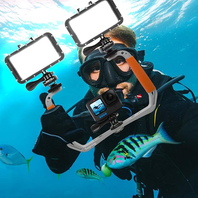 Suptig Dive Rig, Diving Gear Action Camera Rig Compatible for Gopro Hero 13 12 11 10 9 8 7 6 5 4 3 2, Gopro Max2, DJI Osmo, Insta 360, Akaso, Olympus TG, Phone and More Action Camera