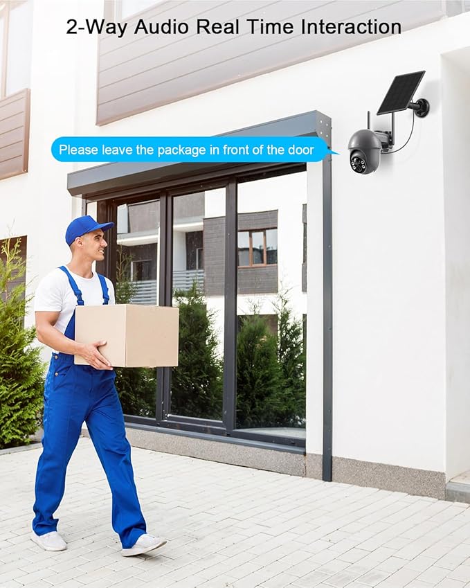 ANRAN Security Camera Wireless Outdoor with 360° View, 2K Solar Outdoor Camera with Smart Siren, Spotlights, Color Night Vision, PIR Human Detection, Pan Tilt Control, 2-Way Talk, IP65, Q1 Grey