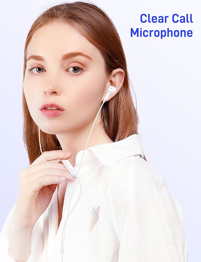 iMangoo for Apple USB C Wired Headphones, Hi-Fi Sound Corded Earbuds, Ergonomic Small in Ear Buds for iPhone 17 Pro Max/17e/16 Plus/16e/15, for Samsung S26/S25 Ultra/for Pixel Type C Earphones White