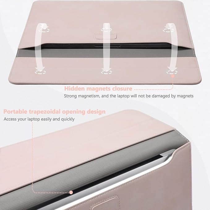 HYZUO 13 Inch Laptop Case Sleeve with Stand for 2026-2018 MacBook Air 13 M5 M4 M3 M2 M1, 2026 13" MacBook Neo, 2026-2016 MacBook Pro 13 M2 M1, iPad Pro/Air 13, Surface Pro 12-3, XPS 13, Apricot