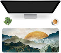 MIOAOSRT Desk Mat,The Green Golden Mountains by Sunset Extended Gaming Mouse Pad,Large Non-Slip Rubber Base Mousepad with Stitched Edges,Waterproof Mouse Mat Desk for Office Game Home 35.4x15.75 in