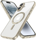 Hython Magnetic Clear for iPhone 16 Plus Case with Camera Lens Protector [Compatible with MagSafe] Luxury Plating Edge Slim Soft TPU Cover Protective Phone Case for iPhone 16 Plus, Matte Gray