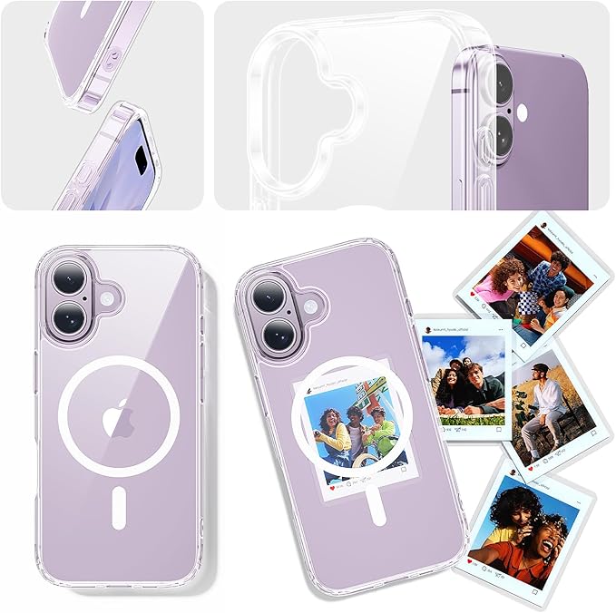 toushion 3 in 1 for iPhone 17 Case Clear,Fits MagSafe, Not Yellowing, Screen Protector*1 Camera Lens Protector*1, Military-Grade Protection for Phone Cover 6.3 inch