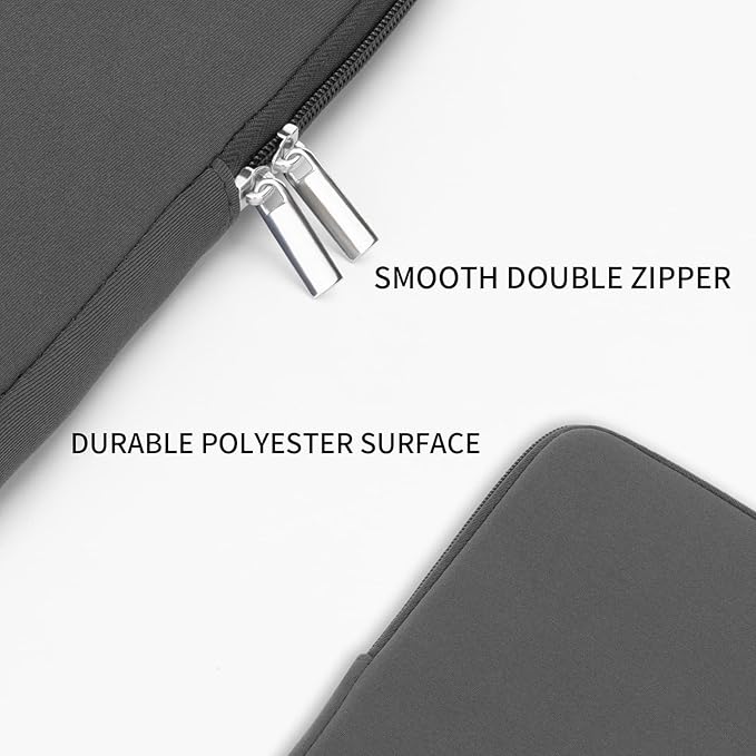 RAINYEAR Laptop Sleeve Case Compatible with 13.3 Inch Notebook Computer Tablet Chromebook 14" MacBook Pro/Max M1 M2 M3 M4 M5 Soft Cover Protective Case Zipper Carrying Bag (Gray, Upgraded Version)