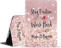Case for iPad (A16) 11th Gen 11 Inch 2025, iPad 10th Gen 10.9 Inch 2022, Slim PU Leather Folding Stand Smart Cover with Auto Sleep/Wake, Stay Positive Work Hard and Make It Happen Inspirational Quote